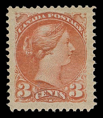 CANADA  41 shade,A well centered mint single with four large margins, printed in a deeper shade with aniline ink effect visible from the back associated with last printing of this value, VF+ NH