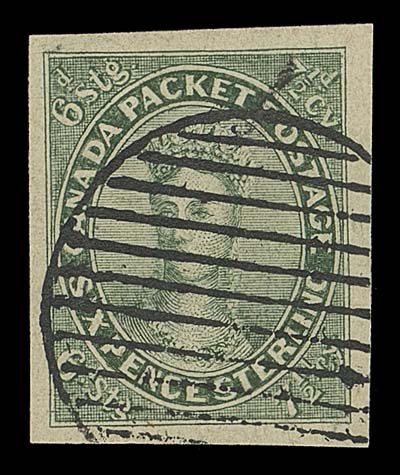 CANADA FAKES AND FORGERIES  Engraved Oneglia forgeries - eight different including 3p, 6p & 12p with fake laid lines (going in the opposite direction vs. genuine stamps); plus ½p, 3p, 6p, 7½p and 10p on cream coloured wove; all with added cancels. A seldom seen group.