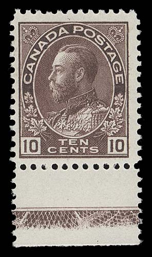 CANADA  116,A fresh mint single with radiant colour and showing about 40% strength Type C lathework, F-VF NH