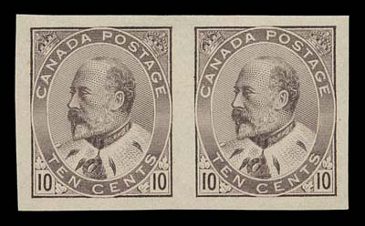 CANADA  89a, 91a, 92a, 93a,A selected set of four imperforate pairs, all with large margins and true rich colours, ungummed as issued, VF-XF