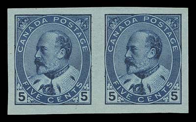 CANADA  89a, 91a, 92a, 93a,A selected set of four imperforate pairs, all with large margins and true rich colours, ungummed as issued, VF-XF