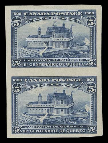 CANADA  99ii,Imperforate pair from the so-called first printing, deeper shade, ungummed as issued, VF