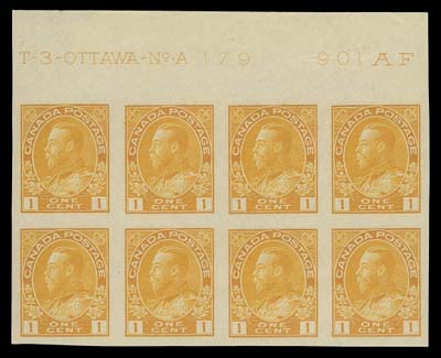 CANADA  136,Mint Plate 179 block of eight with full imprint, VF NH