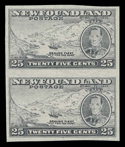 NEWFOUNDLAND  242a,Beautifully fresh and choice imperforate pair, ungummed as issued, VF+