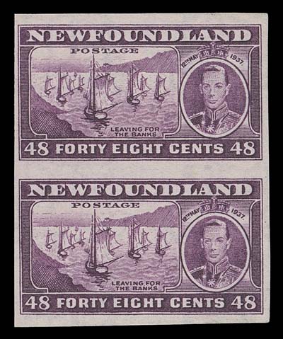 NEWFOUNDLAND  243b,A fresh mint imperforate pair, ungummed as issued, VF