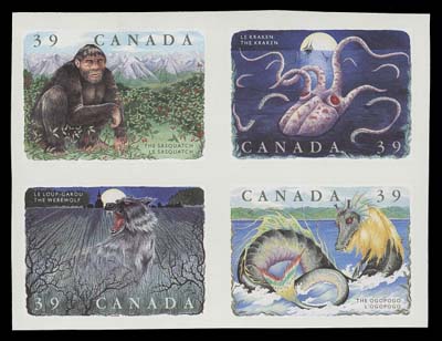 CANADA  1292b,A large margined mint imperforate block, choice, VF NH
