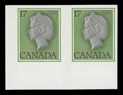 CANADA  789c,Corner margin mint imperforate pair in choice condition. One of the scarcest modern imperforates - only nine have been reported, VF NH