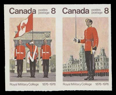 CANADA  693b,An elusive mint imperforate pair, untagged; in our view this error is scarcer than the more highly regarded double impression error of this issue, VF NH