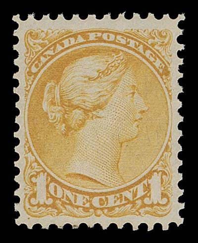 CANADA  35d,A remarkably fresh and well centered mint example of this elusive perforation variety, deep sharp impression on fresh white wove paper, intact perforations and showing  full, dull streaky original gum characteristic of early Montreal printings, light natural gum bend. A difficult stamp to find in superior condition, VF NH; 2016 Greene Foundation cert.