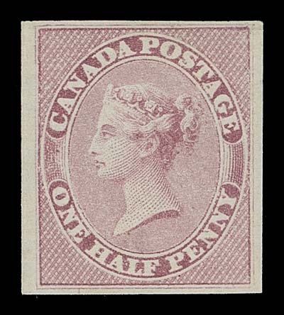 CANADA  8,A beautiful mint single with brilliant colour on fresh white wove paper, ample to large margins and possessing full original gum, lightly hinged. An appealing stamp in outstanding quality, VF LH; 2019 Greene Foundation cert.