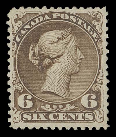 CANADA  27,A beautiful unused example, much nicer than we are accustomed to seeing, nicely centered for this challenging stamp and with bright colour, VF; 1981 Greene Foundation cert.