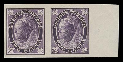 CANADA  66a-73i,A fabulous "hand-picked" set of eight mint imperforate pairs, on vertical wove paper or horizontal wove in the case of the 5c and 8c, deep rich colours and mostly large margins. The key 3 cent and 8 cent pairs are NEVER HINGED. A challenging set to assemble in superior condition, VF-XF