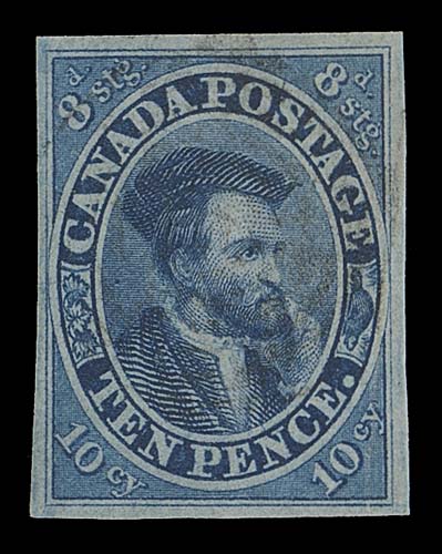 CANADA  7,A full margined example with brilliant colour, unobtrusive light cancellation, VF; 2014 Greene Foundation cert. for a pair from which this example originate.