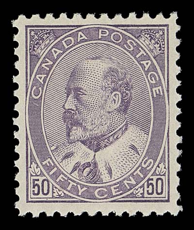 CANADA  95,A very well centered mint example with intact perforations, brilliant colour and sharp impression, light natural gum bend and tiny natural gum inclusion, still a lovely example of this key stamp, VF NH