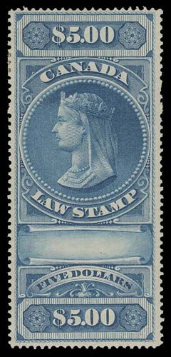 CANADA REVENUES (FEDERAL)  FSC1-FSC6,The set of six Unfinished Specimen stamps - no serial number, each with full streaky original gum, characteristic of the issue; $1 has minor gum bend, F-VF OG; rarely offered as a set.