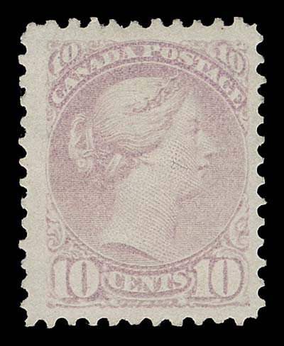 CANADA  40e,A quite well centered unused single, large margined, expertly regummed, displaying the true bright colour and impression of this first printing. Ideal for the collector seeing great looking stamps without paying the substantial premium for gum, F-VF; 2020 Greene Foundation cert. (Unitrade $2,750 for mint)