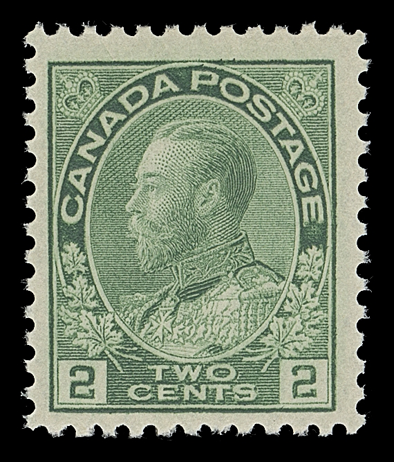 CANADA 107 printing / shade variety,An eye-arresting mint single with most dramatic pastel-like colour and impression, quite likely from a worn plate, a shade unlike any other on this particular stamp. A remarkable stamp that will stand out in any collection, F-VF NH