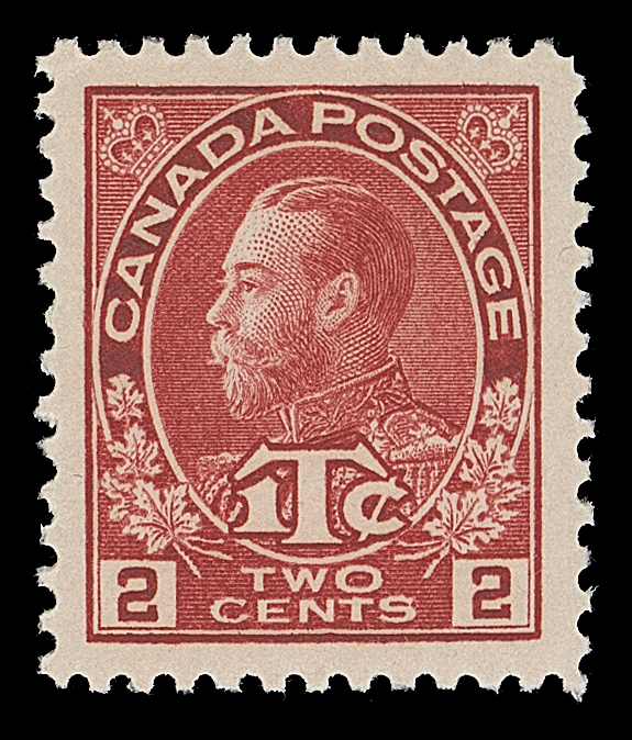 CANADA  MR3b,A premium mint single in a beautiful shade, radiant colour and exceptional centering, XF NH