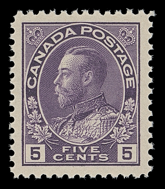CANADA  112,An outstanding mint single, superbly centered with uncommonly large margins for a wet printing, post office fresh with pristine original gum, XF NH GEM 