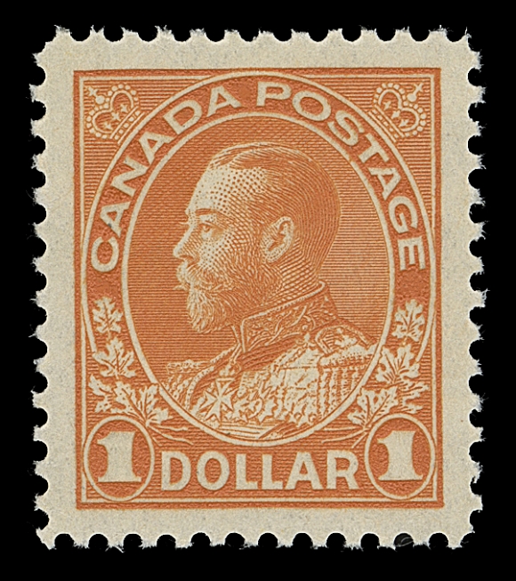 CANADA  122,An outstanding mint single displaying superior centering and unusually large margins, post office fresh with full unblemished original gum; a superb stamp in all respects, XF NH GEM; 2020 PSE cert. (Graded Gem 100J; by far the highest graded dry printing example)