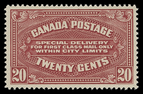 CANADA  E2,A well centered mint single with radiant colour, sharp impression on fresh paper, VF NH