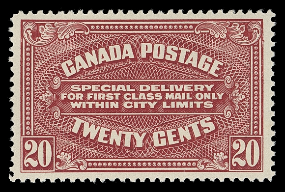 CANADA  E2a,A precisely centered mint single with brilliant fresh colour, sharp impression and full unblemished original gum; very difficult to find in such superior quality, XF NH; 1997 PF cert.