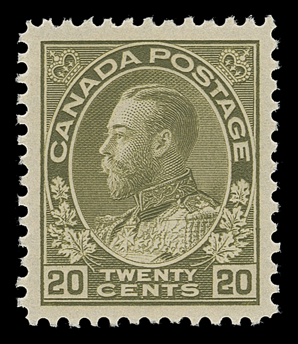 CANADA  119iv,A post office fresh mint single, well centered with stunning bright colour, shows the characteristic Retouched Vertical Frameline in upper right spandrel (Plate 9); a beautiful stamp, VF+ NH; 2007 Greene Foundation cert.