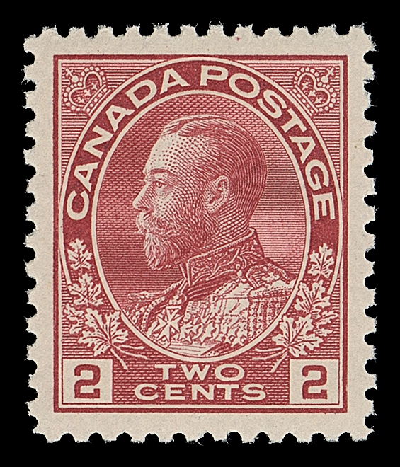 CANADA  106c,A superb mint example of this appealing early shade, precisely centered with intact perforations, as fresh as the day it was printed, XF NH; 2020 PSE cert. (Graded XF-Superb 95)This elusive shade is often mistaken for the pink colour.