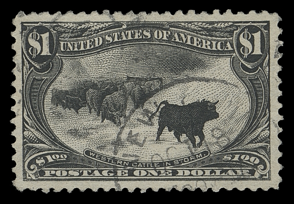 USA  292,A very well centered used single with light New York OCT 18 duplex, a light vertical crease hardly detracts from its selected VF+ appearance; signed Calves.