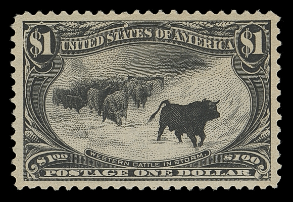USA 292,An extremely well centered mint single with well-balanced margins, deep rich colour on fresh paper, full original gum with only a light trace of a hinge mark. A premium example of this sought-after stamp, XF LH; 2001 PSE cert. & 2020 PSE cert. (Graded XF 90; SMQ $1,750)