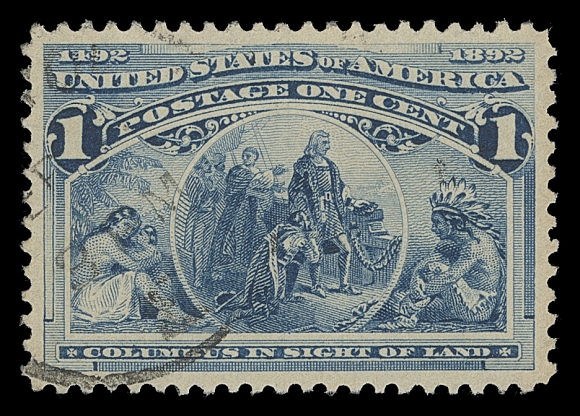USA  230,An exceptionally well centered example with light CDS postmark, intact perforations and bright colour on flawless paper; superb in all respects, XF GEM; 2013 PSE cert. (Graded Superb 98 SMQ $450; only six examples have graded higher)
