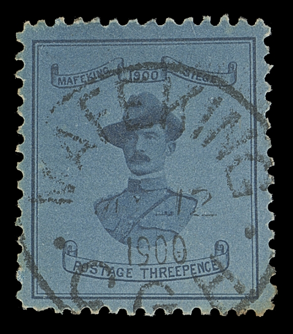 CAPE OF GOOD HOPE  180,General Baden-Powell used; the elusive wide design type, well centered, hint of foxing on a few perf tips at foot, light central Mafeking MY 12 1900 CDS postmark, VF (SG 21 £1,300)