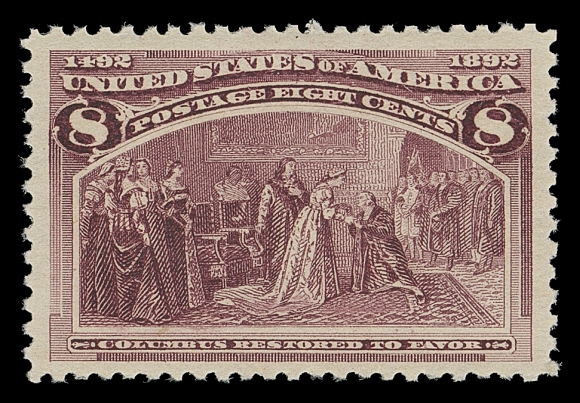 USA  236,Post office fresh mint example, very well centered with wide margins, fabulous colour and sharp impression on bright white paper, full pristine original gum, VF+ NH; 2001 PF cert. for a block of four from which it originates.