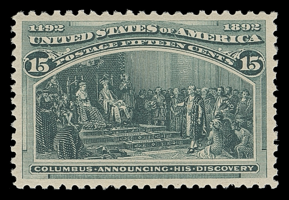 USA  238,An extraordinary mint single with precise centering, intact perforations, radiant colour and full unblemished original gum; a superb stamp for the perfectionist, XF NH; 1998 PF cert. & 2020 PSE cert. (Graded XF 90; SMQ $1,700)