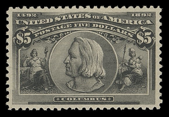 USA  245,An outstanding mint example, precise centering with well-balanced margins, deep colour and bold impression on pristine paper, intact perforations. An absolute GEM stamp, XF hinged; 2005 PF cert. & 2020 PSE cert. (Graded XF 90; SMQ $4,250)