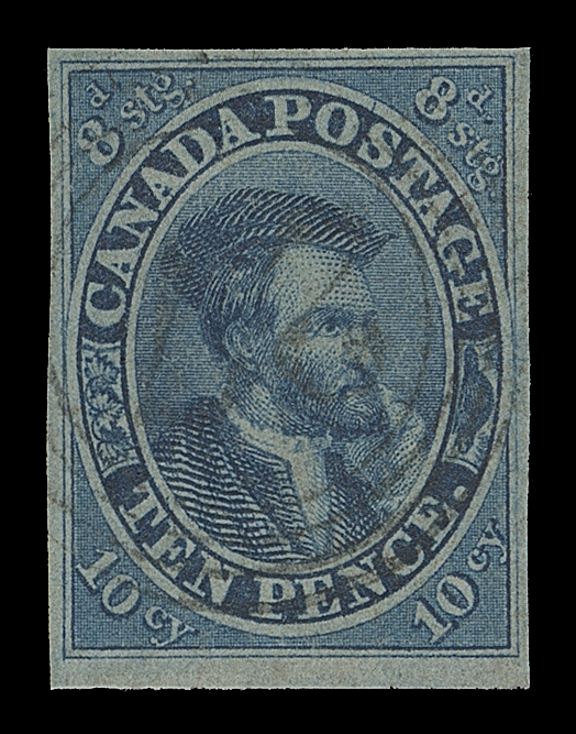 CANADA  7,An appealing example with adequate to large margins, devoid of the usual flaws often seen on this first printing, light but quite well defined four-ring 