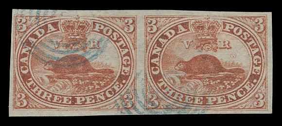 CANADA  4d,A selected used pair with mostly large margins, with incredible bright colour and attractive concentric rings cancels in BLUE, VF