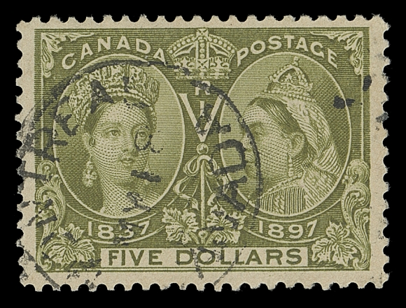 CANADA  65,A well centered used example, wide margined with bright colour and nearly complete Montreal postmark, VF; 2015 Greene Foundation cert.