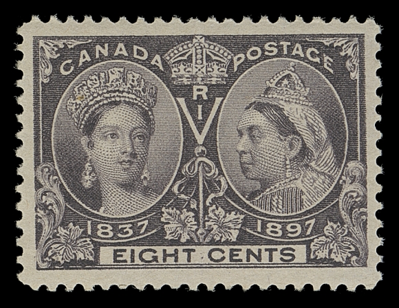 CANADA 50-60, 53i, 59i,An unusually select, carefully assembled set to the 50 cent value, also the 3c and 20c shades. All are well centered with post office fresh colours and full original gum, the 50¢ is VLH, otherwise NEVER HINGED. A wonderful set, VF-XF; 15c with 2013 Greene cert., 20c deep vermilion with 2016 Greene cert. and 50c with 1998 PF cert. (Unitrade cat. $7,730)