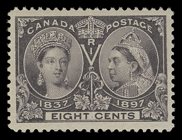 CANADA  50-60, 53i, 59i,An unusually select, carefully assembled set to the 50 cent value, also the 3c and 20c shades. All are well centered with post office fresh colours and full original gum, the 50¢ is VLH, otherwise NEVER HINGED. A wonderful set, VF-XF; 15c with 2013 Greene cert., 20c deep vermilion with 2016 Greene cert. and 50c with 1998 PF cert. (Unitrade cat. $7,730)