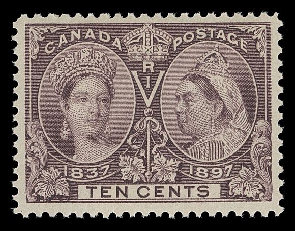 CANADA  50-60, 53i, 59i,An unusually select, carefully assembled set to the 50 cent value, also the 3c and 20c shades. All are well centered with post office fresh colours and full original gum, the 50¢ is VLH, otherwise NEVER HINGED. A wonderful set, VF-XF; 15c with 2013 Greene cert., 20c deep vermilion with 2016 Greene cert. and 50c with 1998 PF cert. (Unitrade cat. $7,730)