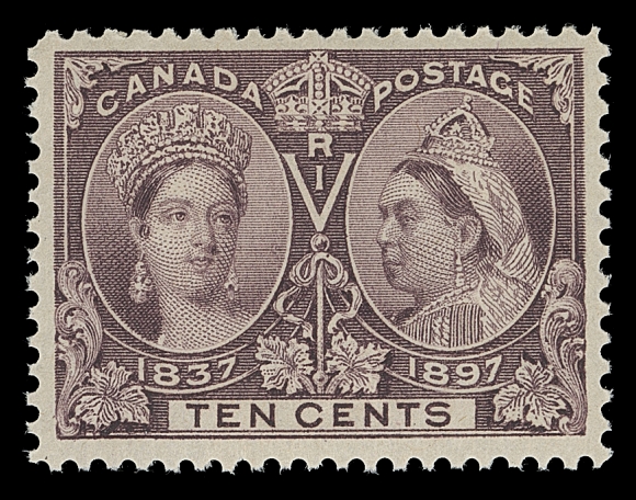 CANADA 50-60, 53i, 59i,An unusually select, carefully assembled set to the 50 cent value, also the 3c and 20c shades. All are well centered with post office fresh colours and full original gum, the 50¢ is VLH, otherwise NEVER HINGED. A wonderful set, VF-XF; 15c with 2013 Greene cert., 20c deep vermilion with 2016 Greene cert. and 50c with 1998 PF cert. (Unitrade cat. $7,730)