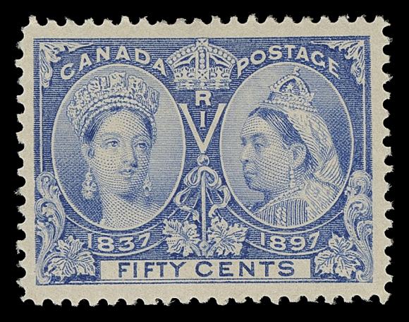 CANADA  50-60, 53i, 59i,An unusually select, carefully assembled set to the 50 cent value, also the 3c and 20c shades. All are well centered with post office fresh colours and full original gum, the 50¢ is VLH, otherwise NEVER HINGED. A wonderful set, VF-XF; 15c with 2013 Greene cert., 20c deep vermilion with 2016 Greene cert. and 50c with 1998 PF cert. (Unitrade cat. $7,730)