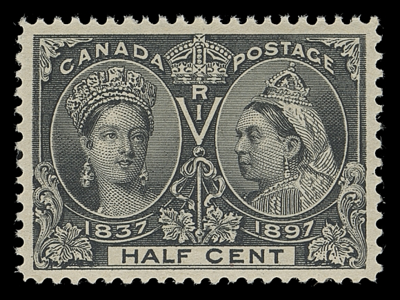 CANADA 50-60, 53i, 59i,An unusually select, carefully assembled set to the 50 cent value, also the 3c and 20c shades. All are well centered with post office fresh colours and full original gum, the 50¢ is VLH, otherwise NEVER HINGED. A wonderful set, VF-XF; 15c with 2013 Greene cert., 20c deep vermilion with 2016 Greene cert. and 50c with 1998 PF cert. (Unitrade cat. $7,730)