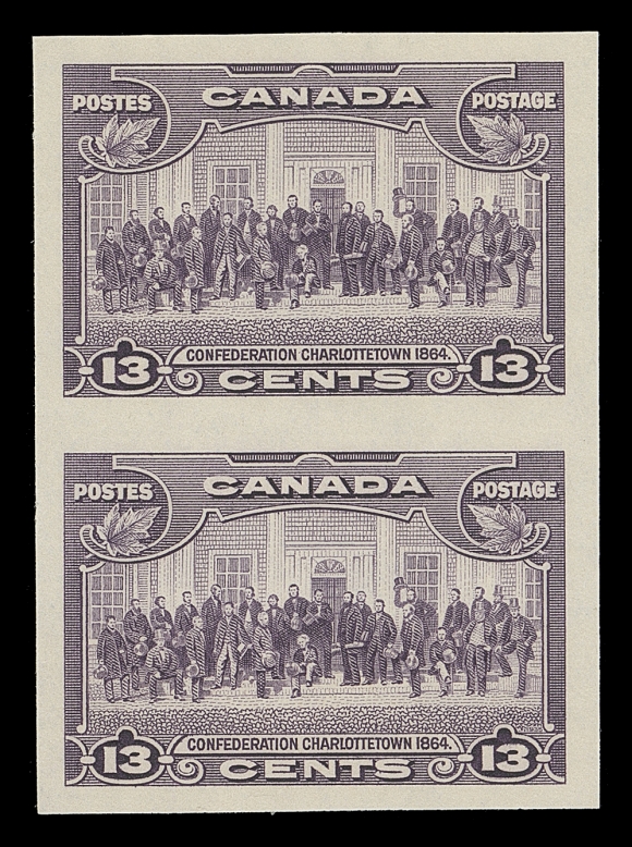 CANADA  224a,Pristine fresh mint imperforate pair, XF NH