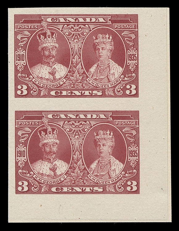 CANADA  211-216,The set of six plate proof pairs in issued colour on card mounted india paper, each with sheet margin one or two sides, VF and choice