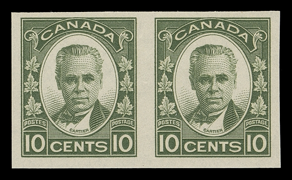 CANADA  190a,An unusually choice mint imperforate pair with full immaculate original gum, seldom seen this nice, VF+ NH