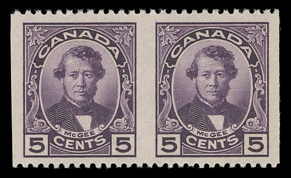 CANADA  146b-148b,A well centered mint set of three pairs imperforate vertically, fresh, VF NH