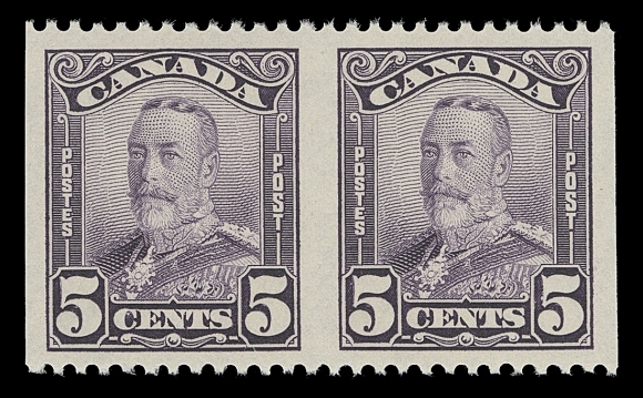 CANADA  149d-154b,Set of six low values in brilliant pairs imperforate vertically, VF NH