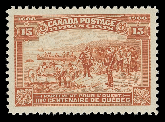 CANADA  102,An extraordinary large margined mint single with exceptional centering, remarkably fresh with full immaculate original gum, never hinged. Virtually impossible to improve upon, XF NH GEM